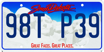 SD license plate 98TP39