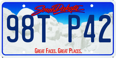 SD license plate 98TP42