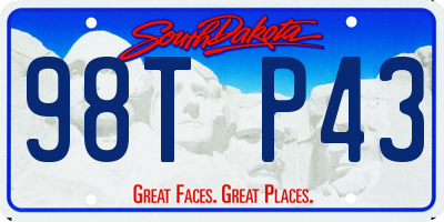 SD license plate 98TP43
