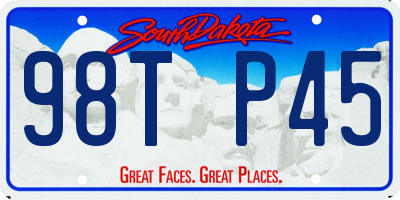 SD license plate 98TP45