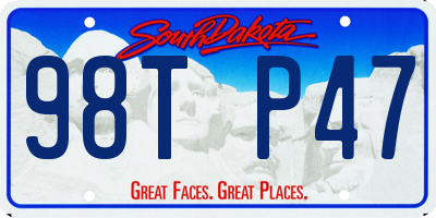 SD license plate 98TP47