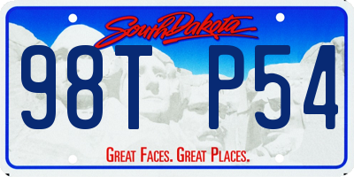 SD license plate 98TP54