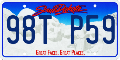 SD license plate 98TP59