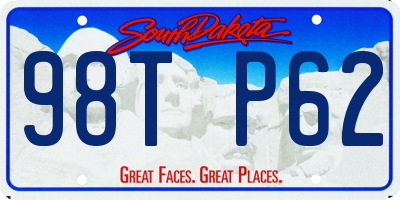 SD license plate 98TP62