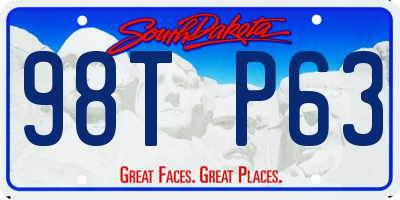 SD license plate 98TP63