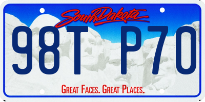 SD license plate 98TP70
