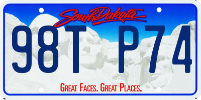 SD license plate 98TP74