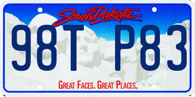 SD license plate 98TP83