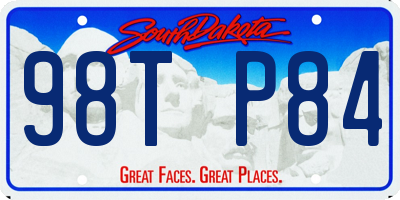 SD license plate 98TP84