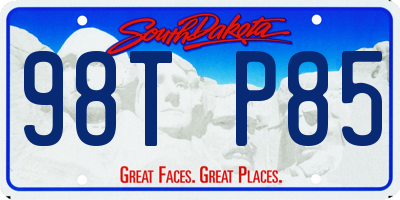 SD license plate 98TP85