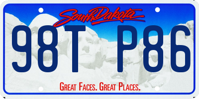 SD license plate 98TP86
