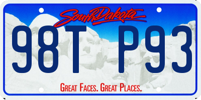 SD license plate 98TP93