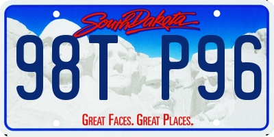 SD license plate 98TP96