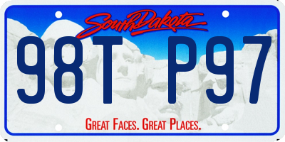 SD license plate 98TP97