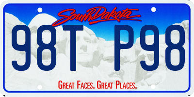 SD license plate 98TP98