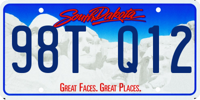 SD license plate 98TQ12