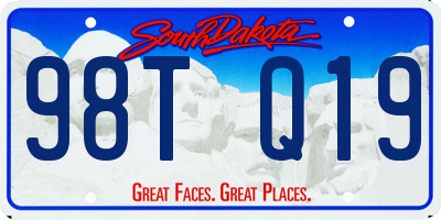 SD license plate 98TQ19