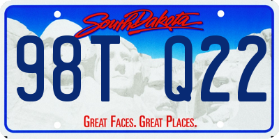 SD license plate 98TQ22