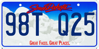 SD license plate 98TQ25