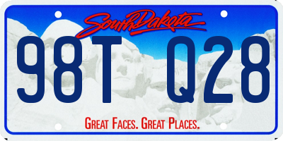 SD license plate 98TQ28
