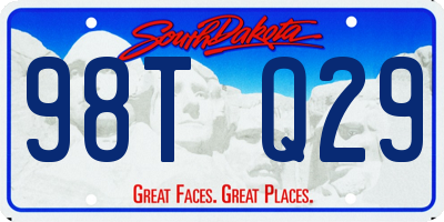 SD license plate 98TQ29