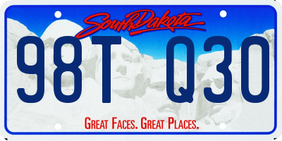 SD license plate 98TQ30