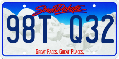 SD license plate 98TQ32