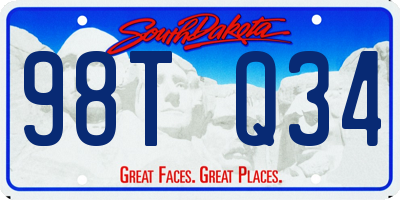 SD license plate 98TQ34