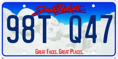SD license plate 98TQ47