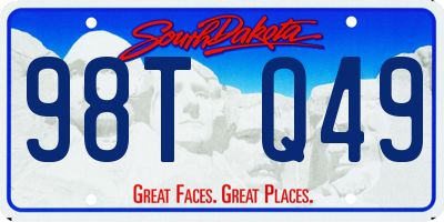 SD license plate 98TQ49