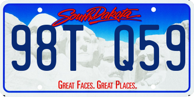SD license plate 98TQ59