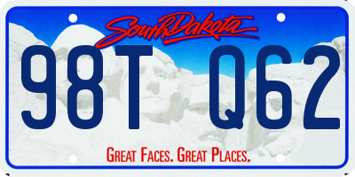 SD license plate 98TQ62
