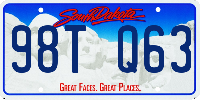 SD license plate 98TQ63
