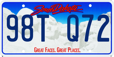 SD license plate 98TQ72