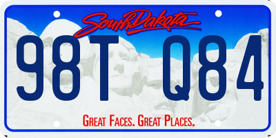 SD license plate 98TQ84