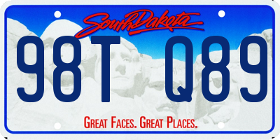 SD license plate 98TQ89
