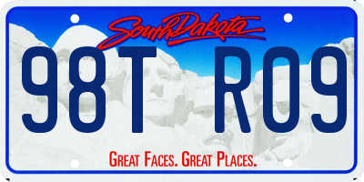 SD license plate 98TR09