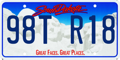 SD license plate 98TR18
