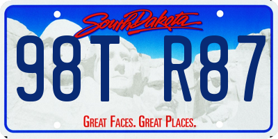 SD license plate 98TR87