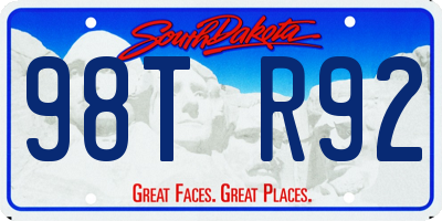 SD license plate 98TR92