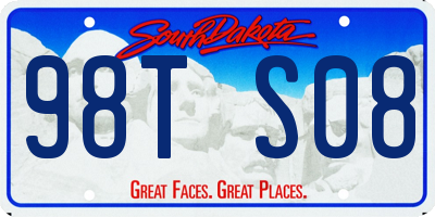 SD license plate 98TS08