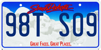 SD license plate 98TS09