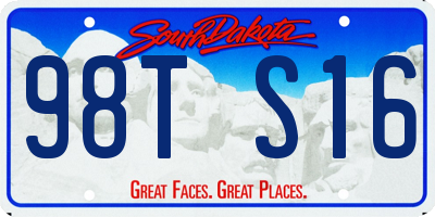 SD license plate 98TS16