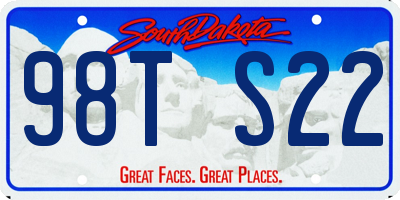 SD license plate 98TS22