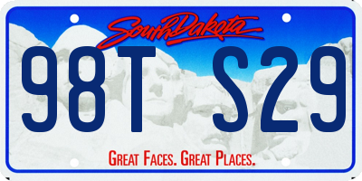 SD license plate 98TS29