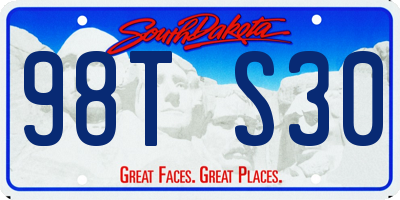 SD license plate 98TS30