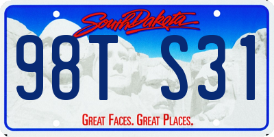 SD license plate 98TS31