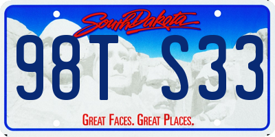 SD license plate 98TS33