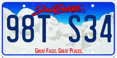 SD license plate 98TS34