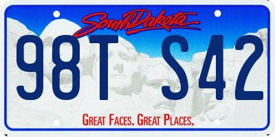 SD license plate 98TS42